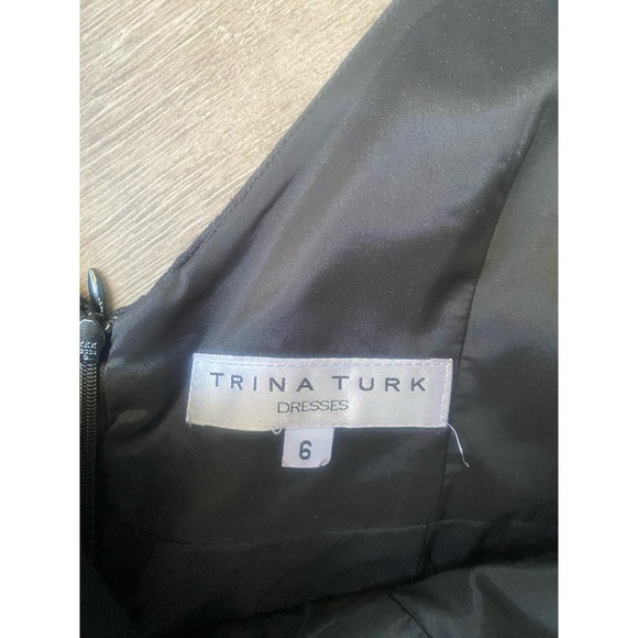NWOT‎ Trina Turk Black Lace Knee Length Dress Size 6 - Picture 6 of 9